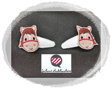 Laden Sie das Bild in den Galerie-Viewer, Hell Haarclips,Haarspangen,Filz,gestickt,Pferd,Kinder,Pony,Reiten,Pferdchen,Barrett,Spängchen, Haarpangen