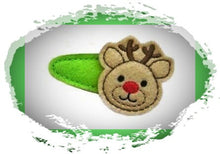 Laden Sie das Bild in den Galerie-Viewer, Haarclips,Spängchen,Filz,Weihnachten,Elch,Elchspange,Elchgesicht,Rentier,Reh,gestickt,Kinder,Haarpangen