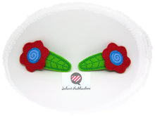 Laden Sie das Bild in den Galerie-Viewer, Haarclips,Haarspangen,gestickt,Blume,Einschulung, Frühling, Sommer, Schulanfang, Geschenk, Mädchen, Haare, Haarschmuck,Schultüte, Zuckertüte