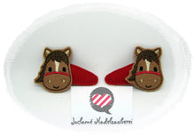Laden Sie das Bild in den Galerie-Viewer, Haarclips,Haarspangen,Filz,gestickt,Pferd,Kinder,Pony,Reiten,Pferdchen,Barrett,Spängchen, Haarpangen