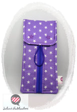 Laden Sie das Bild in den Galerie-Viewer, Tamponetui, Tampontäschchen, Etui, Bindenetui, Globuli, Menstruationstasse, Tasche, Kosmetiktasche, Kulturbeutel, Sterne, Rockabilly