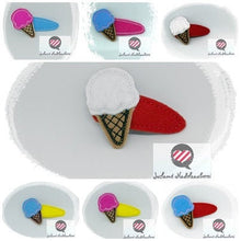 Laden Sie das Bild in den Galerie-Viewer, Spängchen,Eis,Eistüte,Kinder,Mädchen, Haarclips, Einschulung, erster Schultag, Schultütengeschenk, Schultüte, Zuckertüte