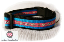 Laden Sie das Bild in den Galerie-Viewer, Hundehalsband, Halsband, Hundegeschirr, Rosa Hunde Webband