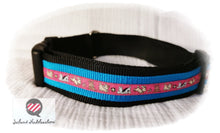 Laden Sie das Bild in den Galerie-Viewer, Hundehalsband, Halsband, Hundegeschirr, Rosa Hunde Webband