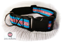 Laden Sie das Bild in den Galerie-Viewer, Hundehalsband, Halsband, Hundegeschirr, Rosa Hunde Webband