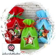 Laden Sie das Bild in den Galerie-Viewer, Stern Beutelchen, Geschenkverpackung Weihnachten, Geschenkbeutel, Geschenktüte,Beutel, Sternbeutel, Süßigkeitenbeutel