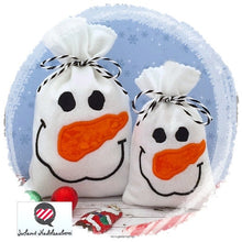 Laden Sie das Bild in den Galerie-Viewer, Schneemann Beutelchen, Geschenkverpackung Weihnachten, Geschenkbeutel, Geschenktüte,Beutel, Schneemann, Snowman